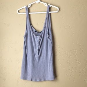 Ribbed baby blue tank top